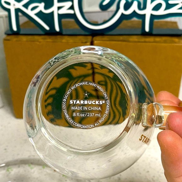 **LAST ONE**Starbucks Squirrel Glass Tea Cup w/Saucer, Korea - Picture 8 of 8